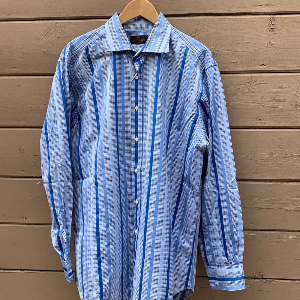 Mens Etro button down shirt. Vintage. European Size 44, US XL, 17.5.